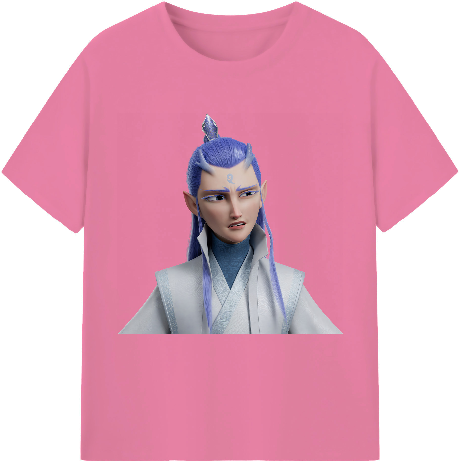 （画像用） Ne Zha 2 ナタ 魔童の大暴れ 綿100％半袖Tシャツ（フロントプリント）